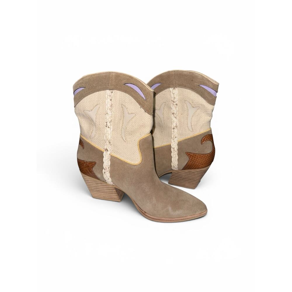 Dolce Vita Loral Taupe Multi Suede Ankle Bootie, NWB